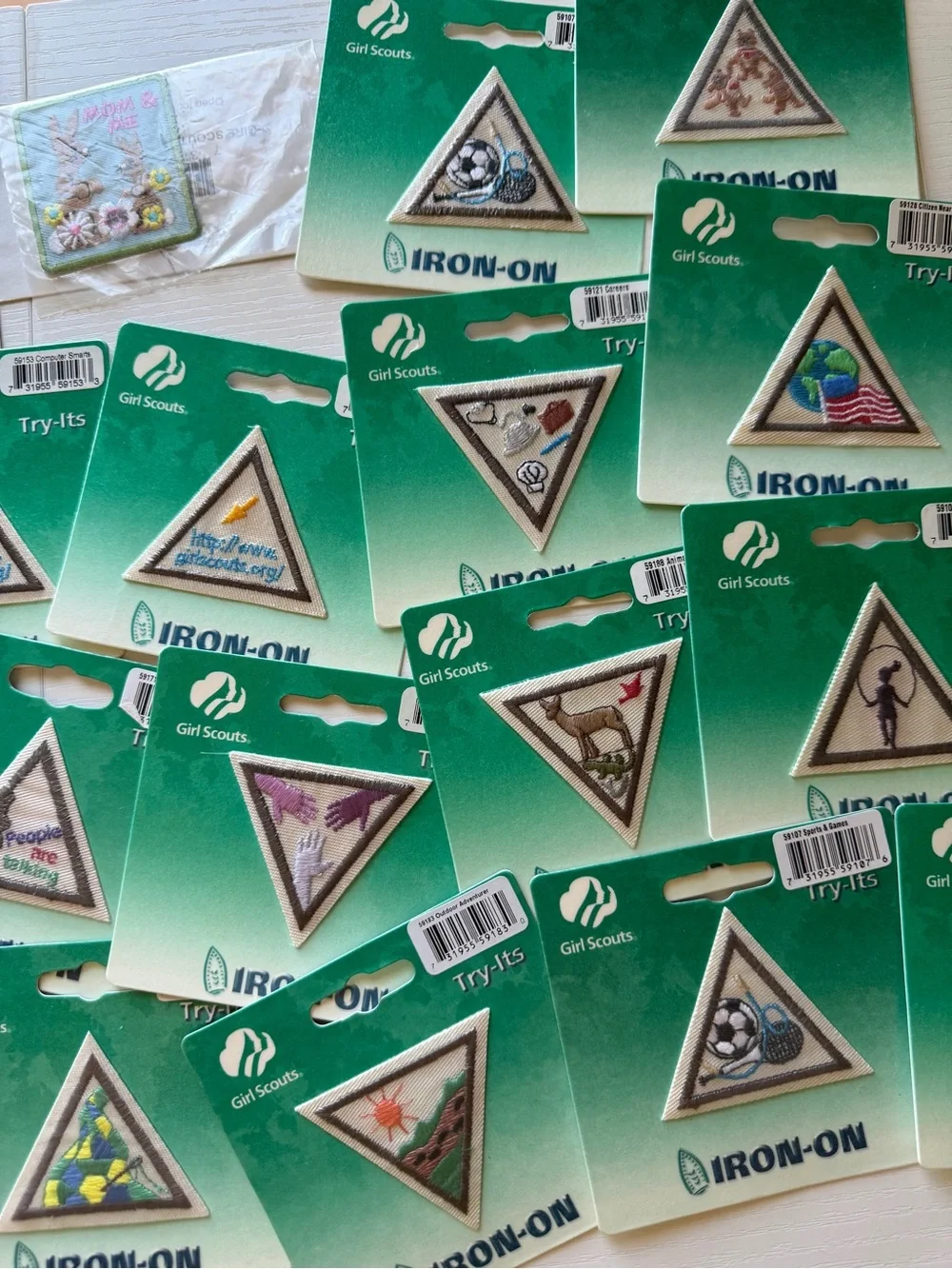 Girl Scouts Brownie Try-Its Try It Iron-On Triangular Badges Pre 2010